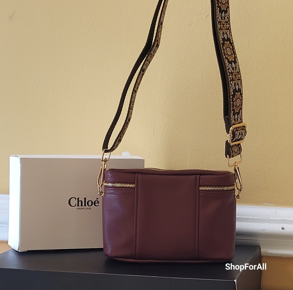Chloe Burgundy Crossbody Bag - Picture 7 of 15